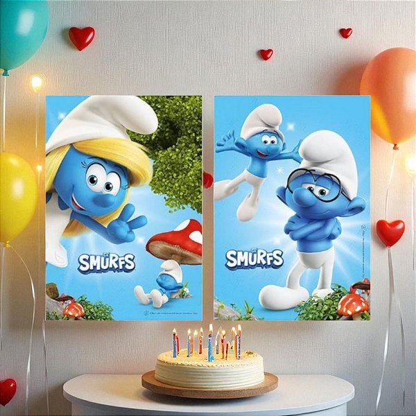 Cartaz Decorativo - Os Smurfs - 31x45,5cm - 2 unidades - Regina - Rizzo