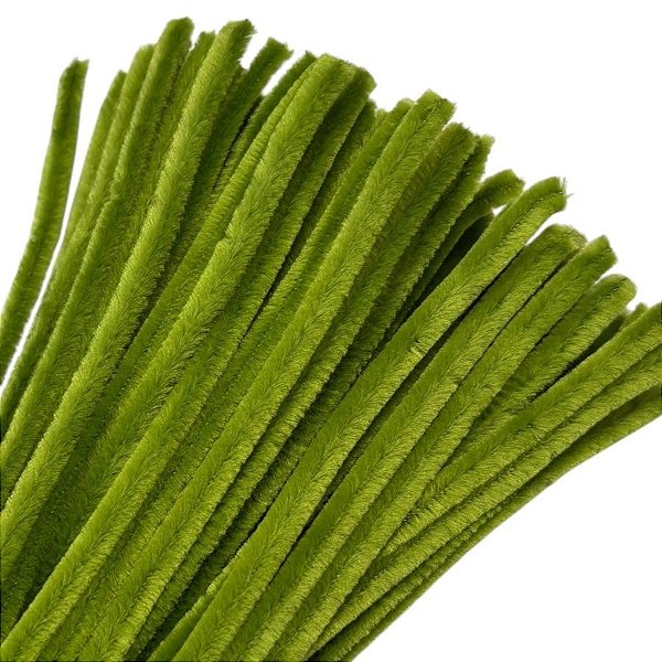 Haste de Chenille 30cm - Verde Musgo - 100 unidades - Art Montagem - Rizzo