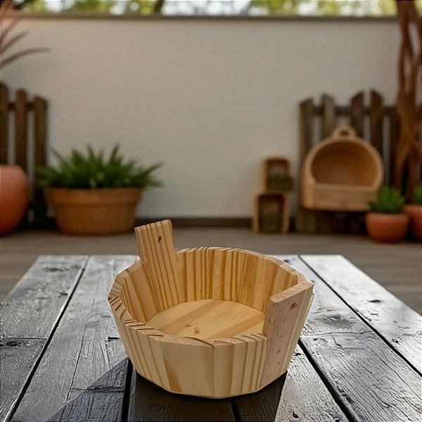 Cesta Tina de Madeira Baixa - 6,5x17cm - 1 unidade - Rizzo