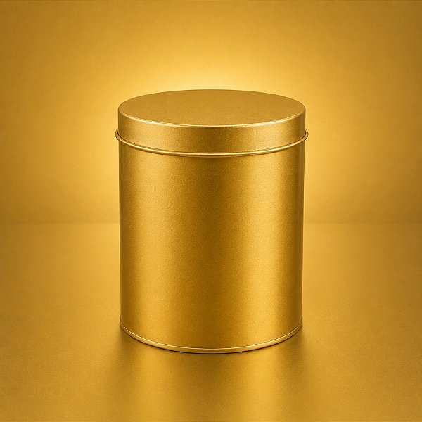 Lata de Metal Redonda - Dourado - 10x10x10cm - 1 unidade - Rizzo