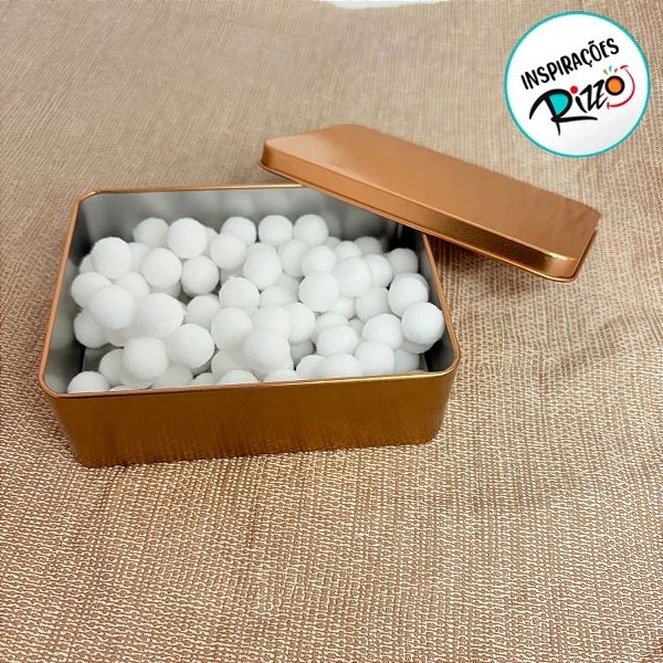 Lata de Metal Retangular - Dourado - 11,5x19x4,5cm - 1 unidade - Rizzo