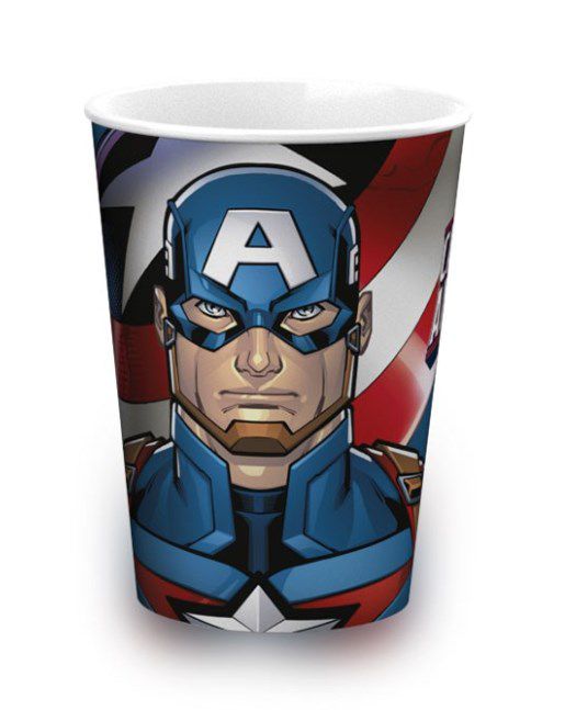 Copo de Plástico Capitão América Avengers 320ml - 1 unidade - Plasútil - Rizzo Festas