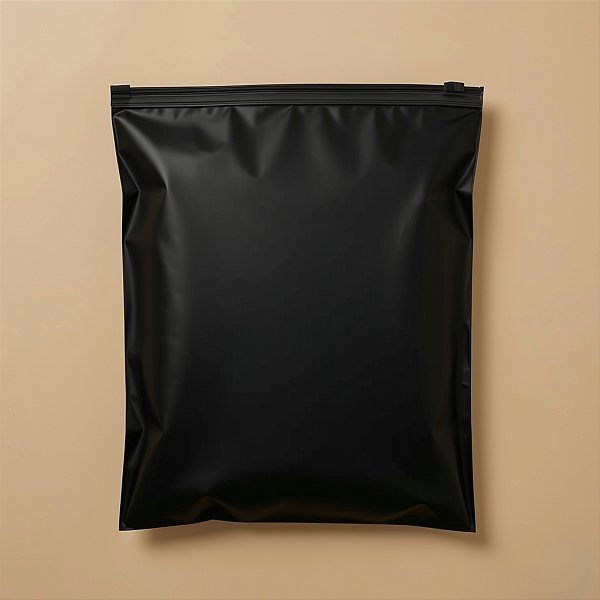 Saco Trilho Zip Preto Fosco - Trilho Preto - 25x35cm - 50 unidades - Rizzo