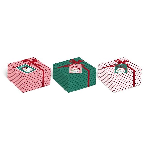 Caixa para 6 Brigadeiros - Cheguei HoHoHo - 12x8x3,5cm  - 10 unidades - Cromus - Rizzo