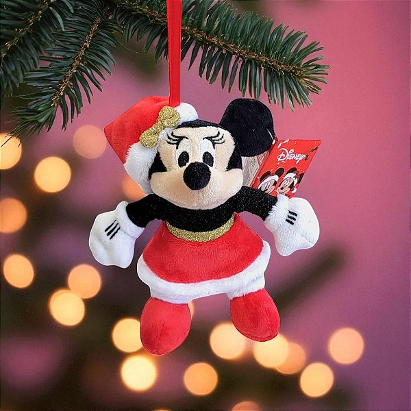 Enfeite para Pendurar - Minnie Mouse Dourado de Pelúcia - 15cm - 1 unidade - Disney Original - Rizzo