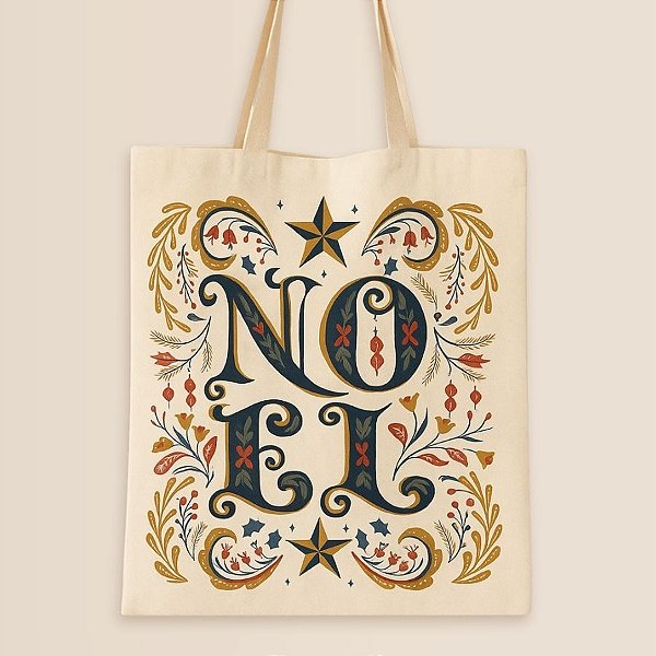 Sacola de Algodão Ecobag - Noel - 30x40cm - 1 unidade - Rizzo