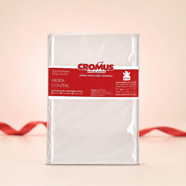 Saco Transparente - 20x29cm - 50 unidades - Cromus - Rizzo