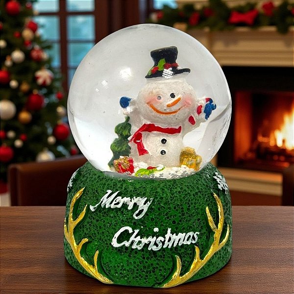 Enfeite Decorativo de Natal - Globo de Neve com Boneco de Neve - 4,5x7cm - 1 unidade - Rizzo