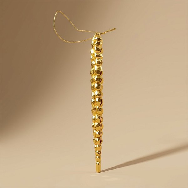 Enfeite Decorativo Para Pendurar de Natal - Estalactite Ouro - 17,5x1,5x1cm - 1 unidade - Cromus - Rizzo