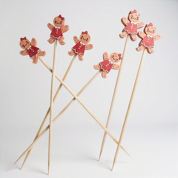 Palito Decorativo Petiscos - Natal - Biscoito - 12cm - 20 unidades - Cromus - Rizzo