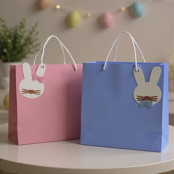 Tag Decorativa de Páscoa Em Acrílico - Coelhos - 2 unidades - Rizzo