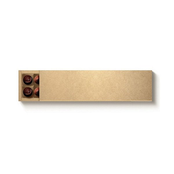 Caixa 20 Doces Retangular Kraft com Luva - 39x9,5x4cm - 1 unidade - Cromus - Rizzo