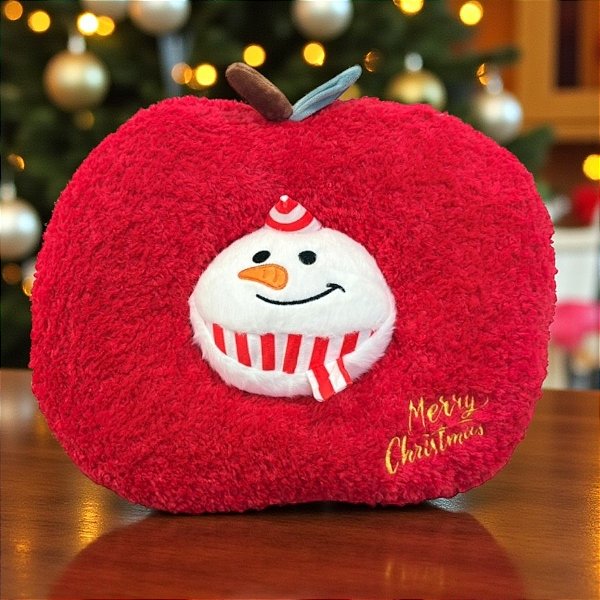 Pelúcia de Natal Maçã - Boneco de Neve - 40x30x9cm - 1 unidade - Rizzo