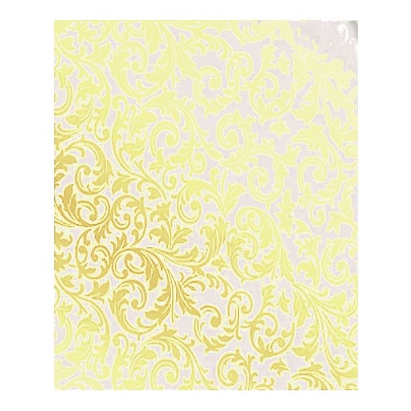 Saco Transparente Decorado - 52x70cm - Arabesco Dourado - 5 unidades - Cromus - Rizzo