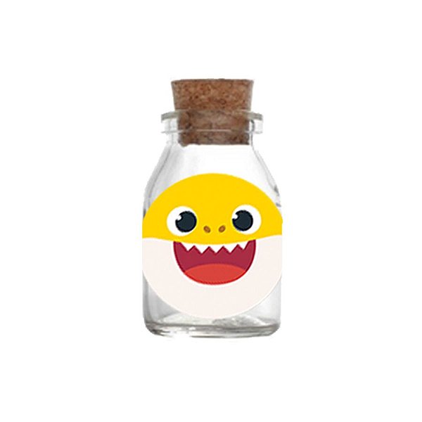 Potinho de Vidro com Rolha 50ml Lembrancinha Festa Baby Shark - 10 unidades -  Rizzo Festas