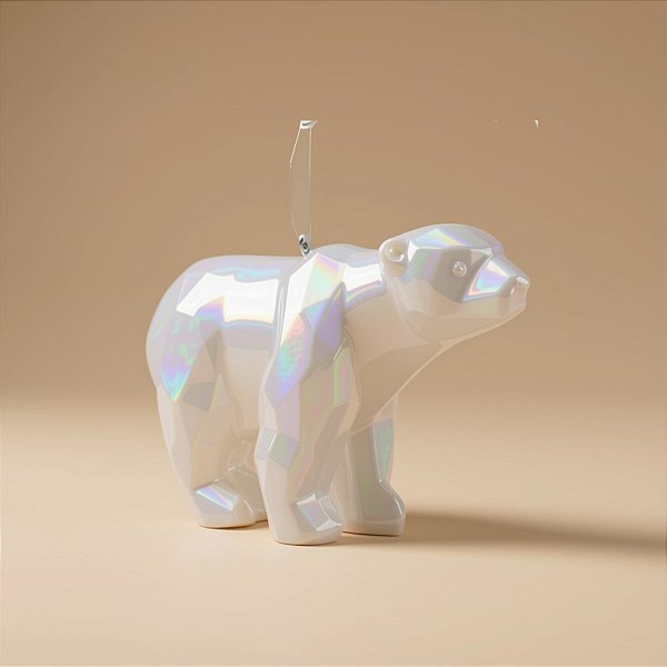 Enfeite Decorativo Para Pendurar de Natal - Urso Polar Branco - 5x3cm - 1 unidade - Cromus - Rizzo