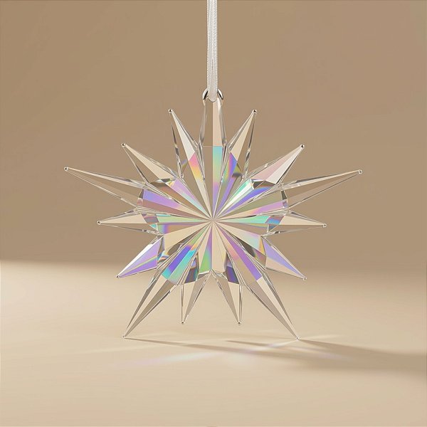 Enfeite Decorativo Para Pendurar de Natal - Estrela Natalina Cristal - 11x11cm - 1 unidade - Cromus - Rizzo