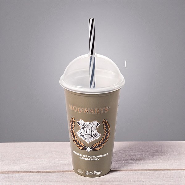 Copo Shake Harry Potter - Hogwarts - Verde - 500ml - 1 unidade - Plasútil - Rizzo