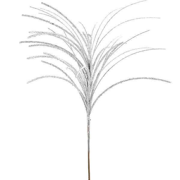 Galho Decorativo - Prata Com Glitter - 57x40x40cm - 1 unidade - Cromus - Rizzo