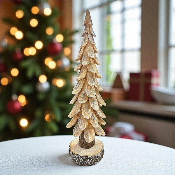 Enfeite De Natal Em Resina - Árvore Nevada - 25,5x7x7cm - 1 unidade - Cromus - Rizzo