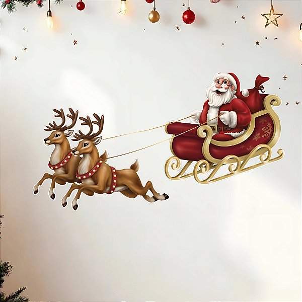 Painel Decorativo - Trenó Papai Noel - 45,5x73cm - 1 unidade - Regina - Rizzo