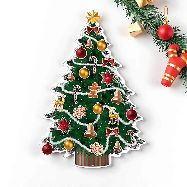 Painel Decorativo - Árvore de Natal Decorada - 40x61,5cm - 1 unidade - Regina - Rizzo