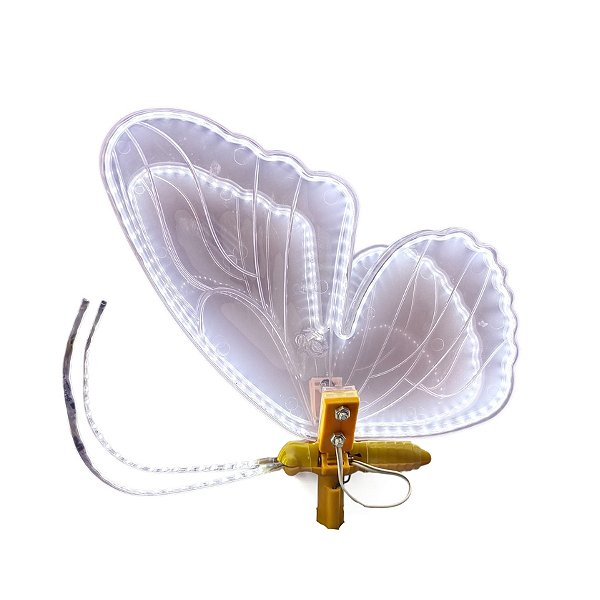 Borboleta de LED Branco para Decoração com Movimento - 40cm  - 1 unidade - Rizzo