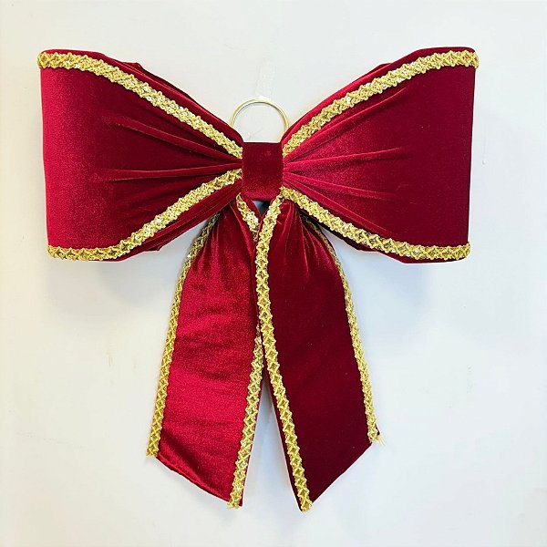 Laço de Veludo Vermelho e Galão GG - 44x52x13cm - 1 unidade - Rizzo