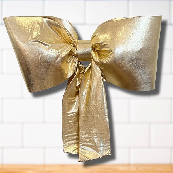 Laço Giga Lamê Dourado P - 64x70x11cm - 1 unidade - Rizzo