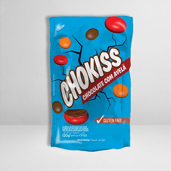 Pastilhas Confeitadas Sabor Chocolate com Avelã Chokiss - 120g - 1 unidade - Rizzo