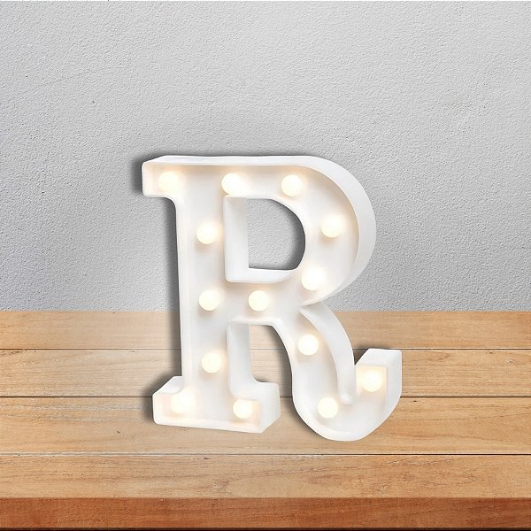 Luminoso Mini Letra "R" com LED Amarelo - 1 unidade - Cromus - Rizzo