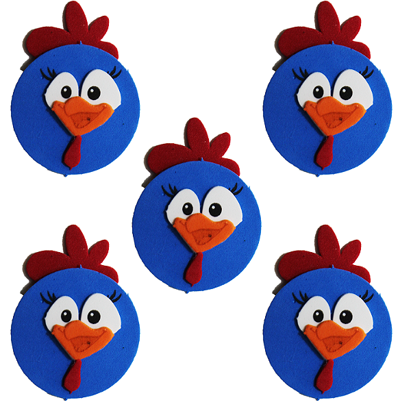 Mini Carinha Impresso em EVA - Galinha Pintadinha - 01 unidade - Piffer - Rizzo