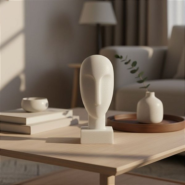 Escultura Face em Poliresina - 19,5x6,5x5cm - 1 unidade - Rizzo