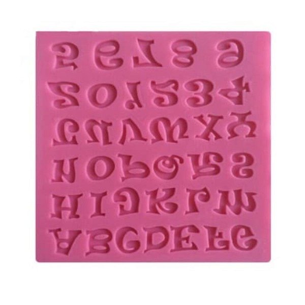 Molde de silicone Alfabeto e Números S51 Molds Planet Rizzo Confeitaria
