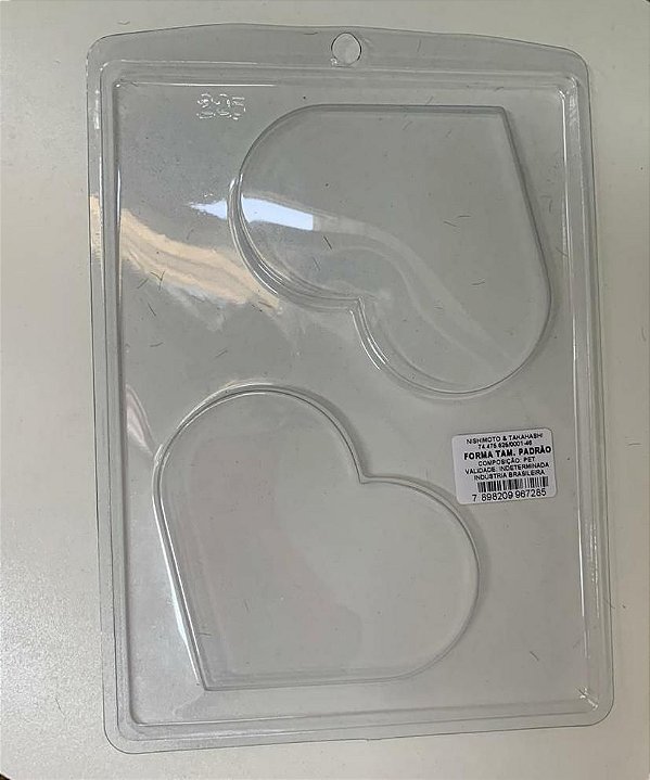 Forma de Acetato coração plano com 2 cav  Mod.225  Crystal  Confeitaria