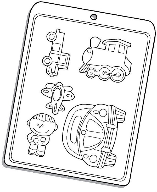 Forma de Acetato Brinquedos Meninos Mod. 1539 Crystal Rizzo Confeitaria