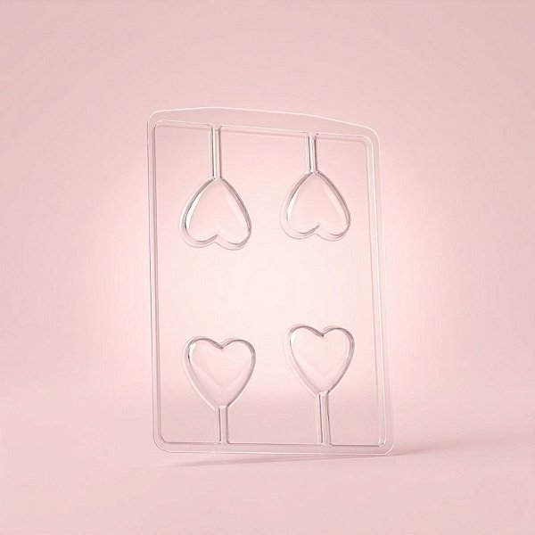 Forma de Acetato Simples - Coração Liso - Ref.3473 - Crystal - Rizzo Confeitaria