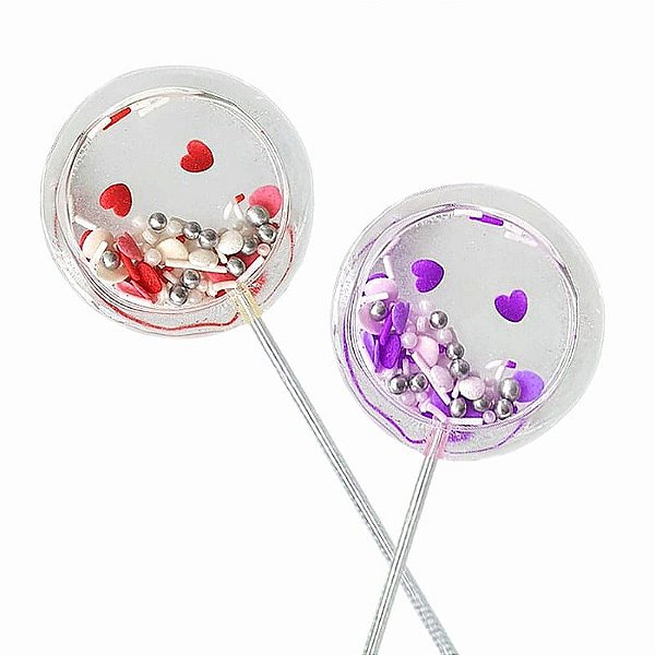 Molde de silicone Pirulito Redondo Chocalho 06cm 488 Flexarte