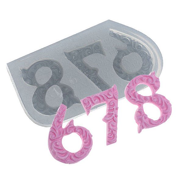 Molde de Silicone Números Grandes 6-7-8 Ref. 151 Flexarte