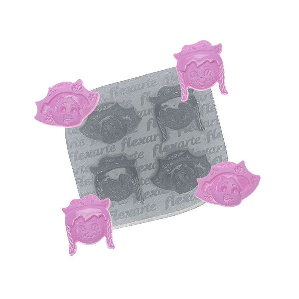 Molde de Silicone Casal Caipira Festa Junina Ref. 559 Flexarte