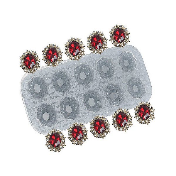 Molde de Silicone Jóia Pró - Oval Saint Ref. 590 Flexarte