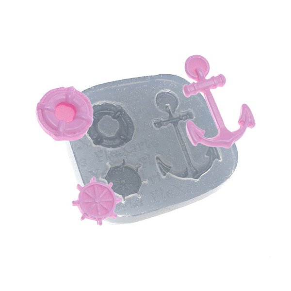 Molde de silicone Ancora + Boia + Timão Ref. 514 Flexarte