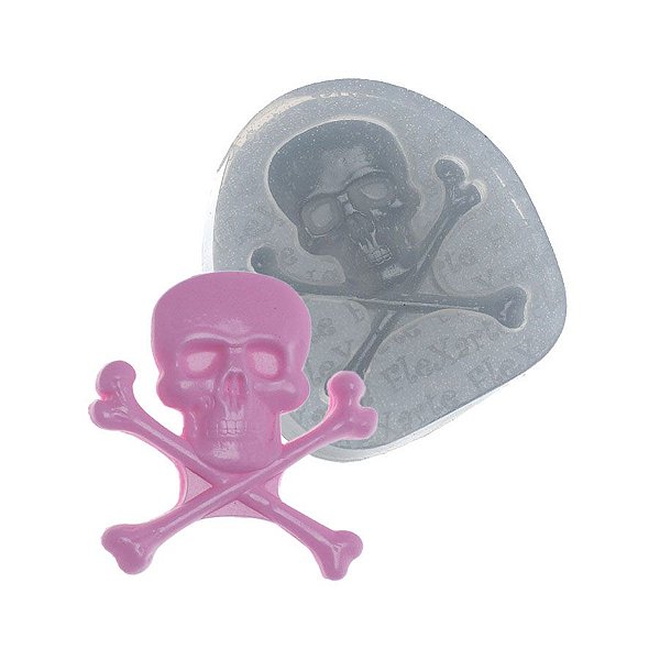 Molde de silicone Caveira Pirata Ref. 254 Flexarte