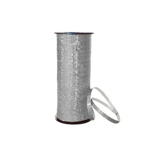 Fitilho para Balão 11mmX450m - Holográfico Prata - 01 Unidade - Cromus Balloons - Rizzo Balões