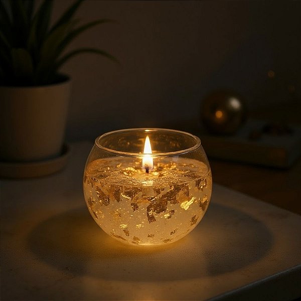 Vela Aromática em Gel - Folhas de Ouro - 100g - 1 unidade - Rizzo