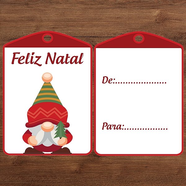 Tag Decorativa de Natal - Duende De Para - 7x5cm - 10 unidades - Rizzo