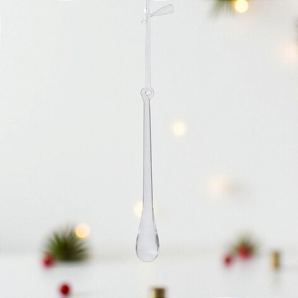 Enfeite Para Pendurar de Natal - Gota Cristal - 20x3x3cm - 1 unidade - Cromus - Rizzo