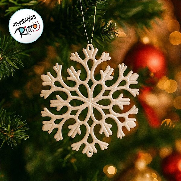 Enfeite Para Pendurar de Natal - Neve Ouro - 14x15cm - 1 unidade - Cromus - Rizzo