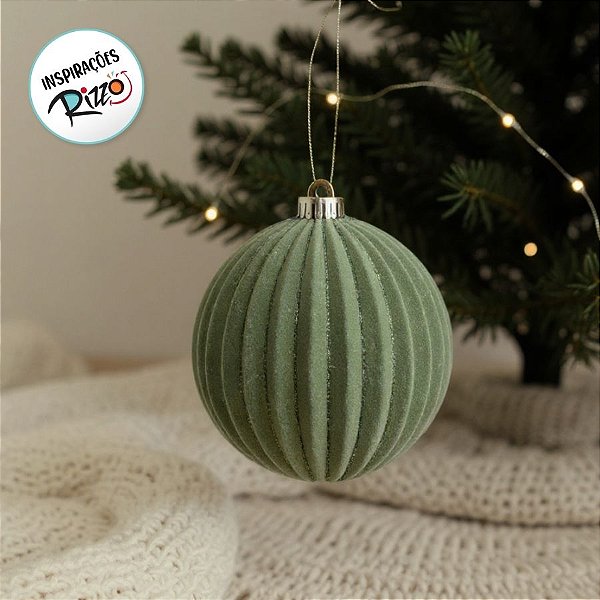 Bolas de Natal - Gomos Verde/Glitter - 15x15cm   - 1 unidade - Cromus - Rizzo