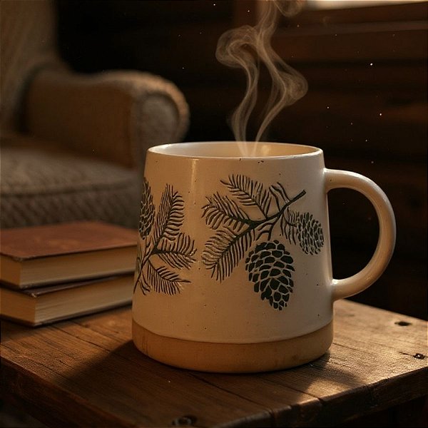 Caneca de Ceramica de Natal - Galhos - 420ml - 1 unidade - Rizzo